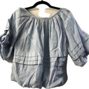 Maeve Short Sleeve Bubble Tiered Top- size small